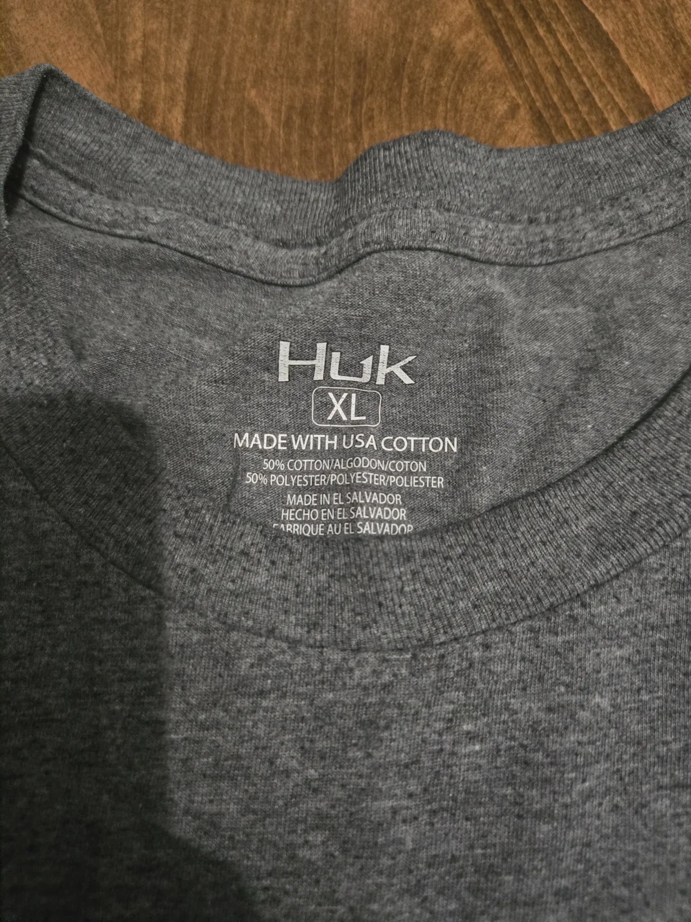 Huk Men's Short Sleeve Gray Heather Tee with Red Logo - Picture 2 of 4